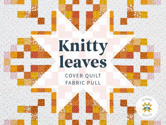 Knitty leaves: Cover quilt fabric pull