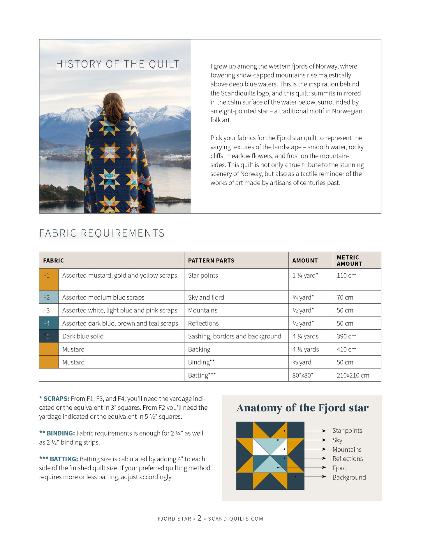 Fjord star quilt pattern