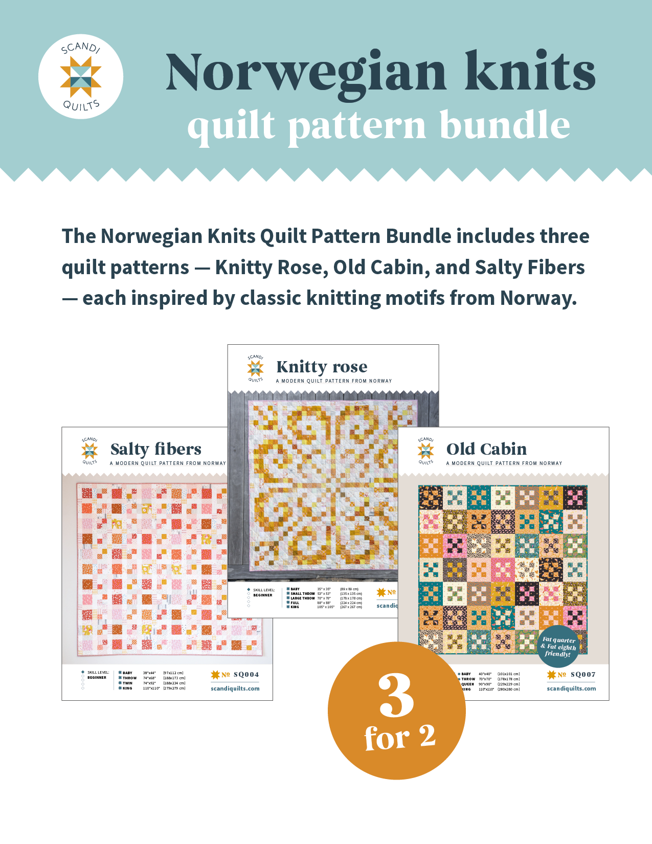 Norwegian knits quilt pattern bundle