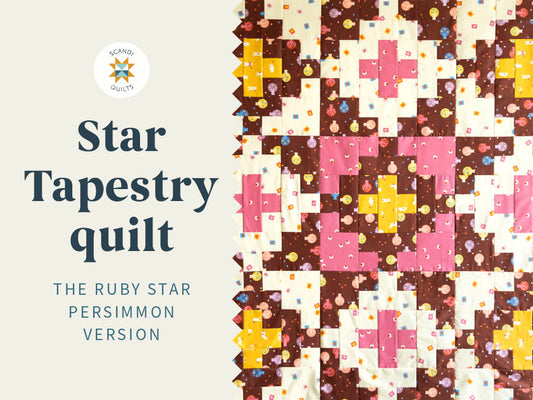 Star Tapestry Quilt: The Ruby Star Persimmon version