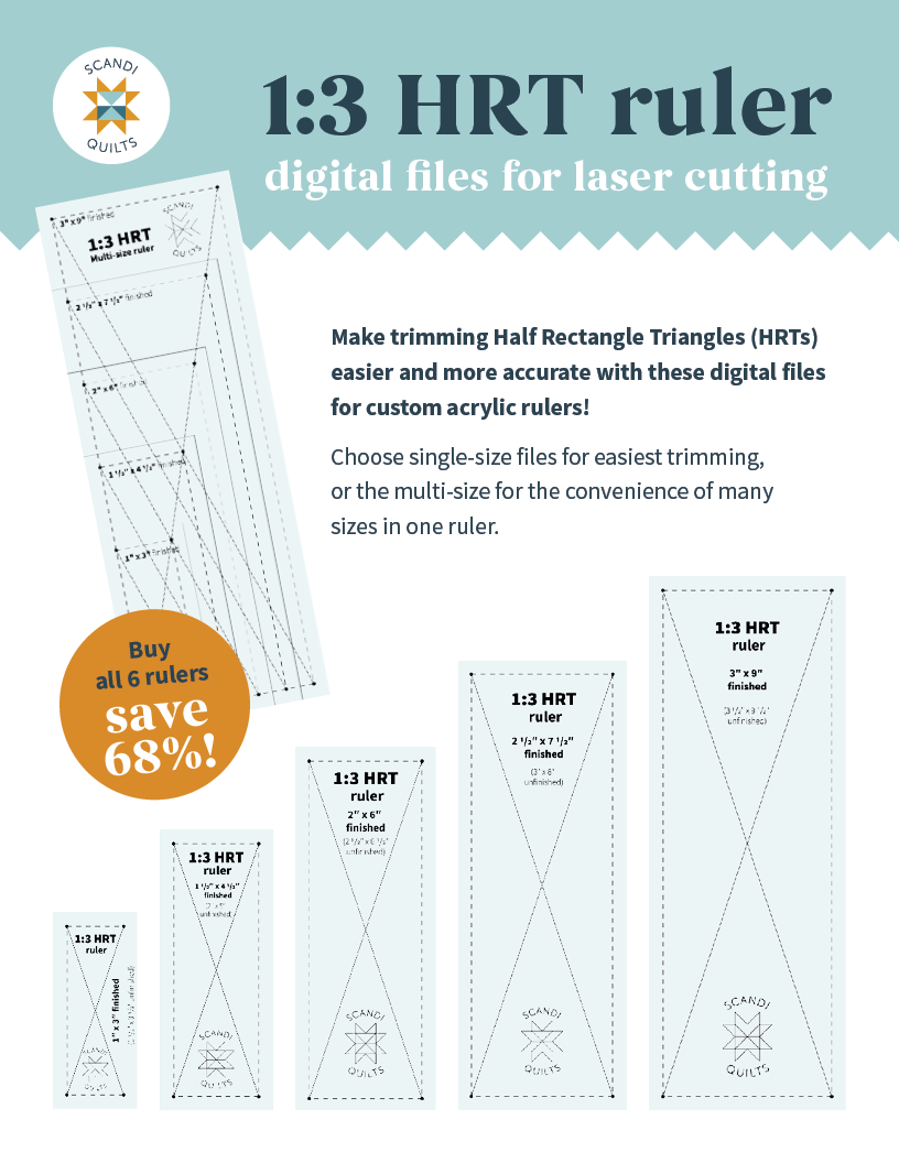 1:3 HRT digital ruler file for laser cutting – Scandiquilts