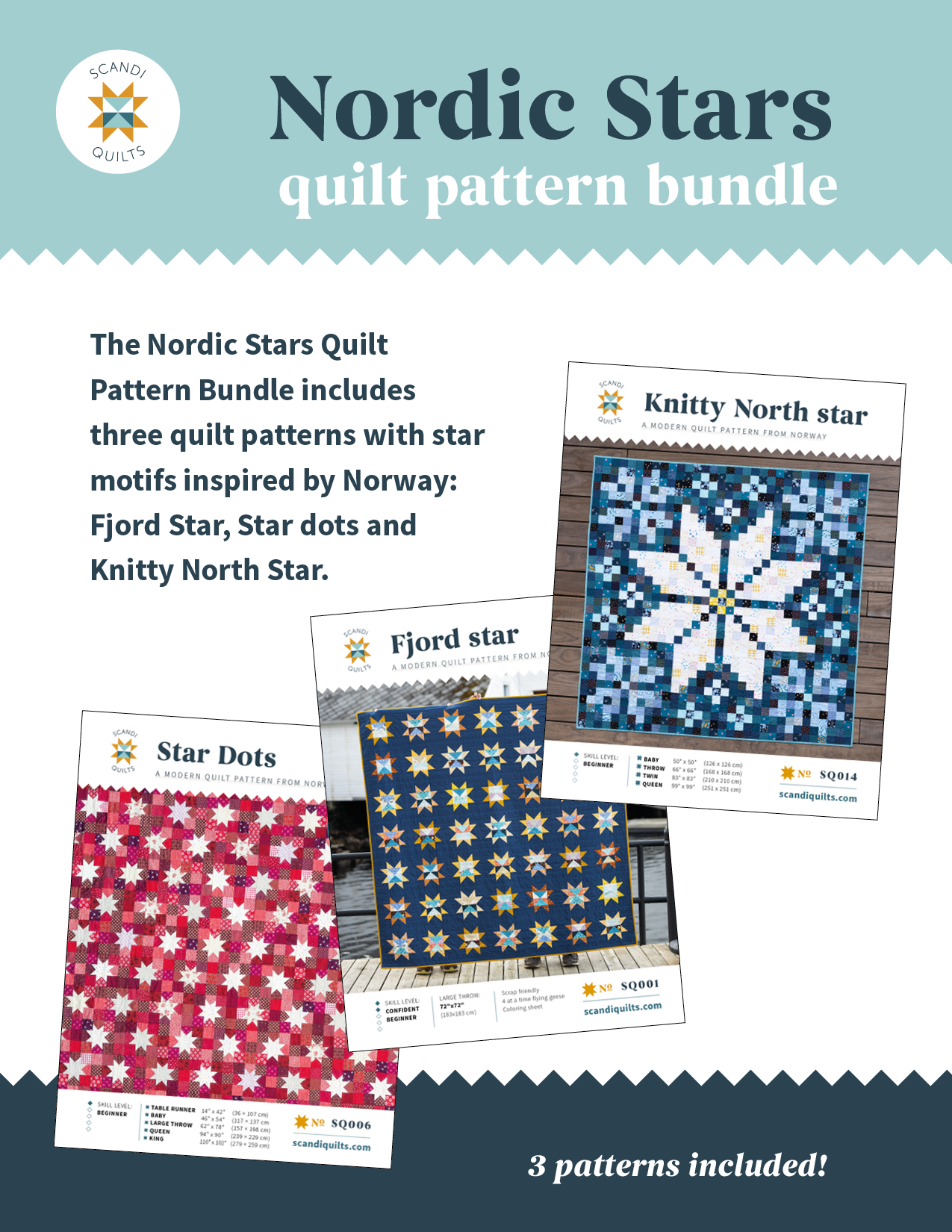 Nordic Stars quilt pattern bundle