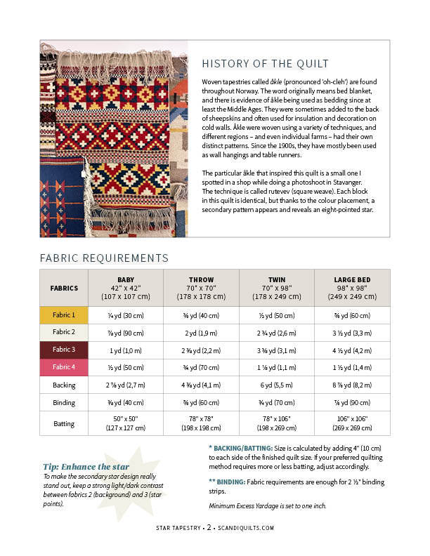 Star Tapestry quilt pattern