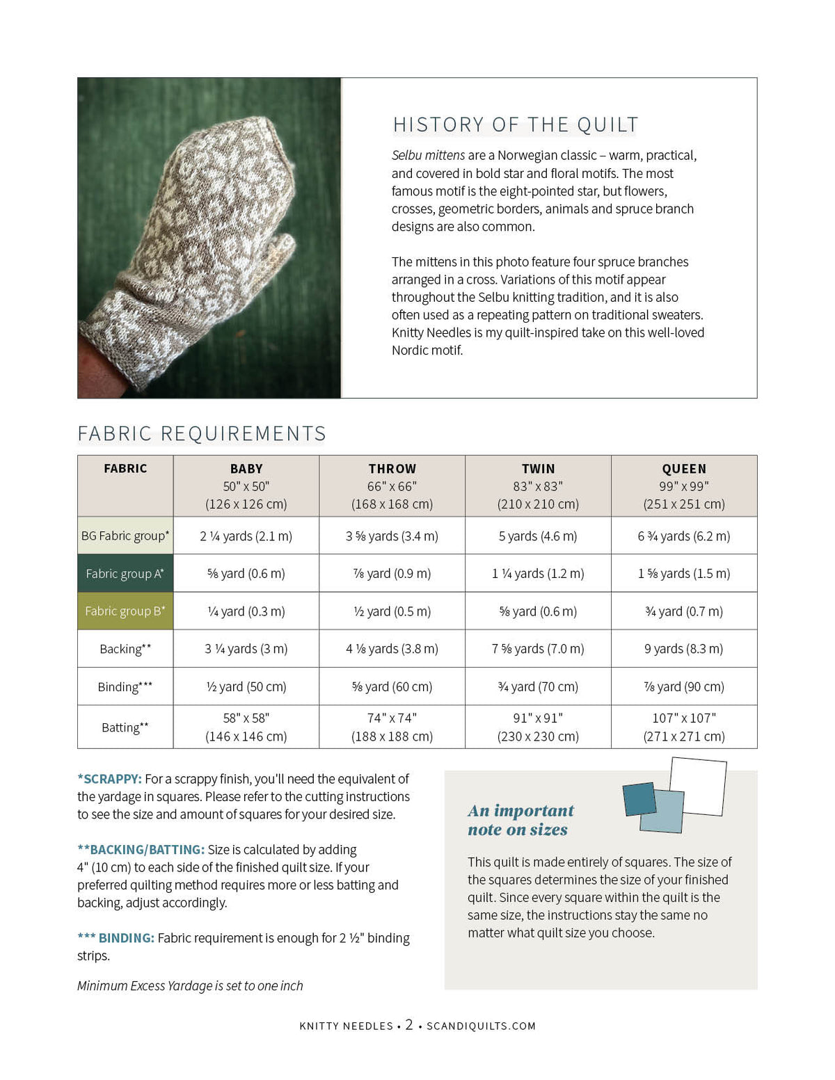 Knitty Needles quilt pattern