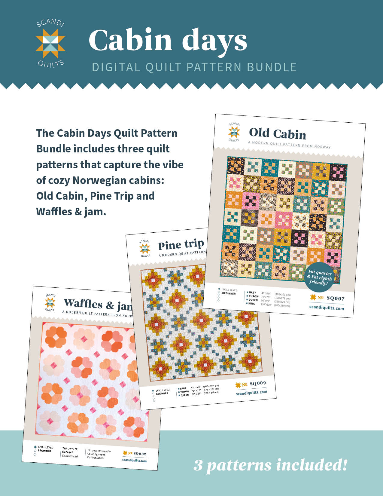 Cabin days quilt pattern bundle